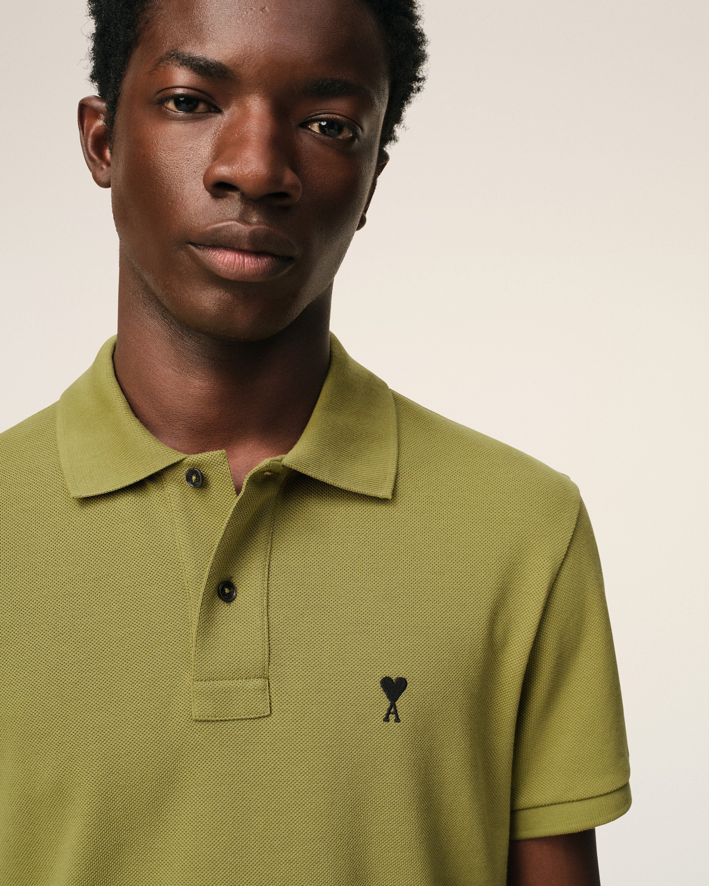 Green Cotton Short Sleeves Ami De Coeur Polo Shirt - 4