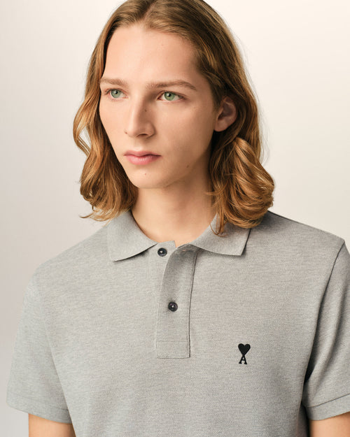 Polo gris en coton Ami de Coeur - Homme - 4 - AMI Paris - Ami Paris