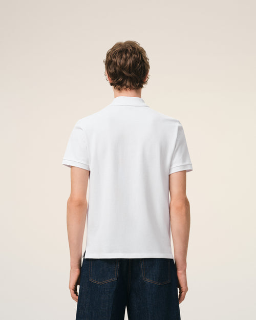 White Cotton Short Sleeves Ami De Coeur Polo Shirt - 5 - Ami Paris