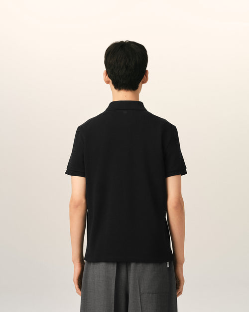 Polo de manga corta Ami de Cœur de algodón negro - Hombre - 5 - AMI Paris - Ami Paris