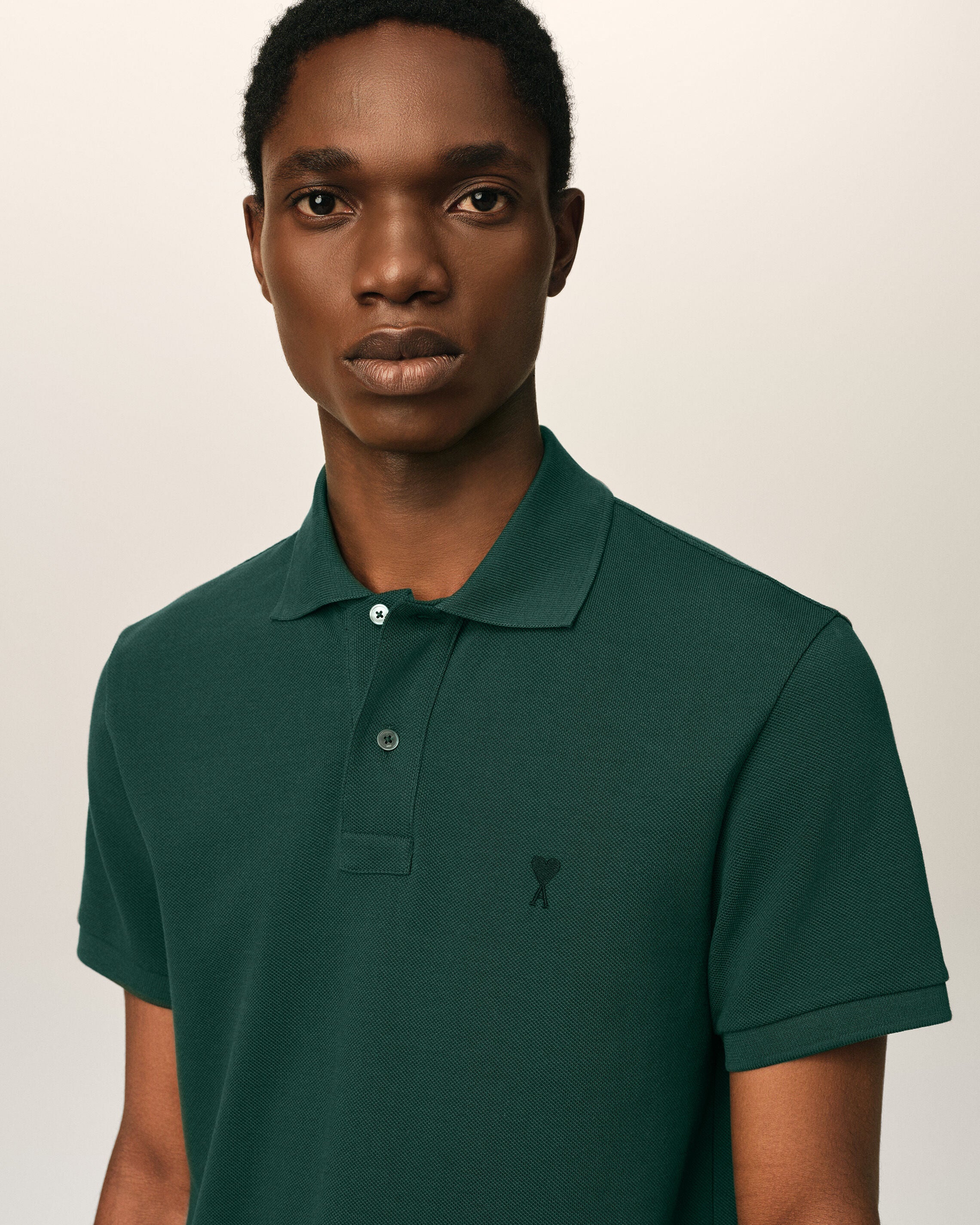 Green cotton polo with Ami de Coeur - 4