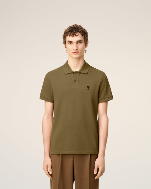 Green Cotton Contrasted Ami De Coeur Polo Shirt - 3 - Ami Paris