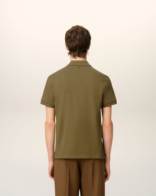 Green Cotton Contrasted Ami De Coeur Polo Shirt - 5 - Ami Paris