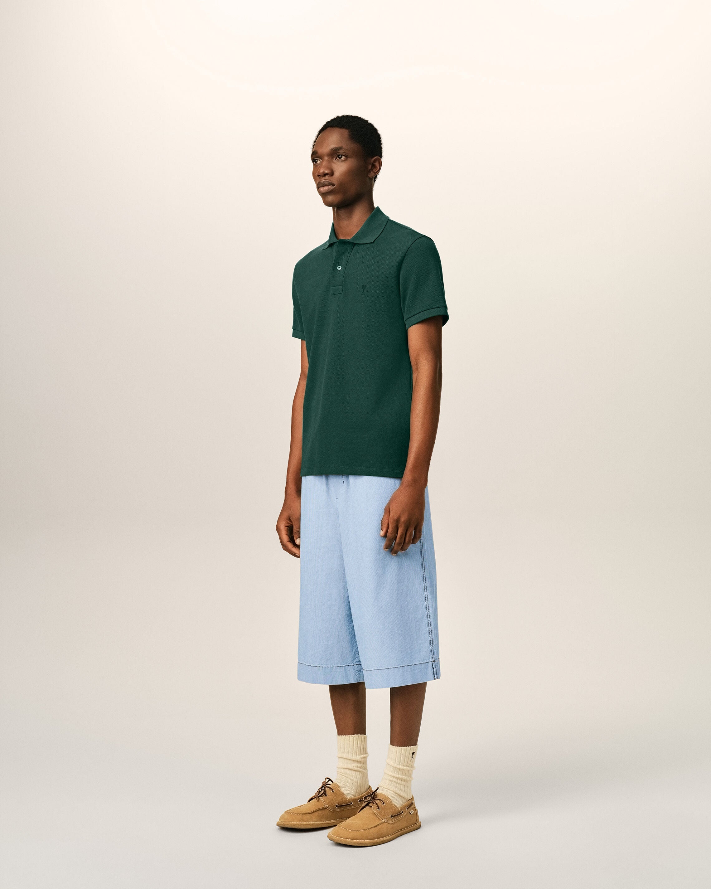 Green cotton polo with Ami de Coeur - 6