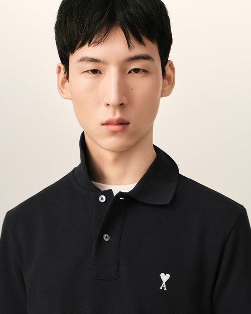 Polo de manga corta Ami de Cœur de algodón negro - Hombre - 4 - AMI Paris - Ami Paris