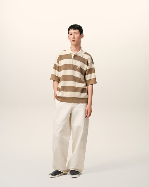 Polo Blanc Et Marron Ami De Coeur en Coton - 2 - Ami Paris