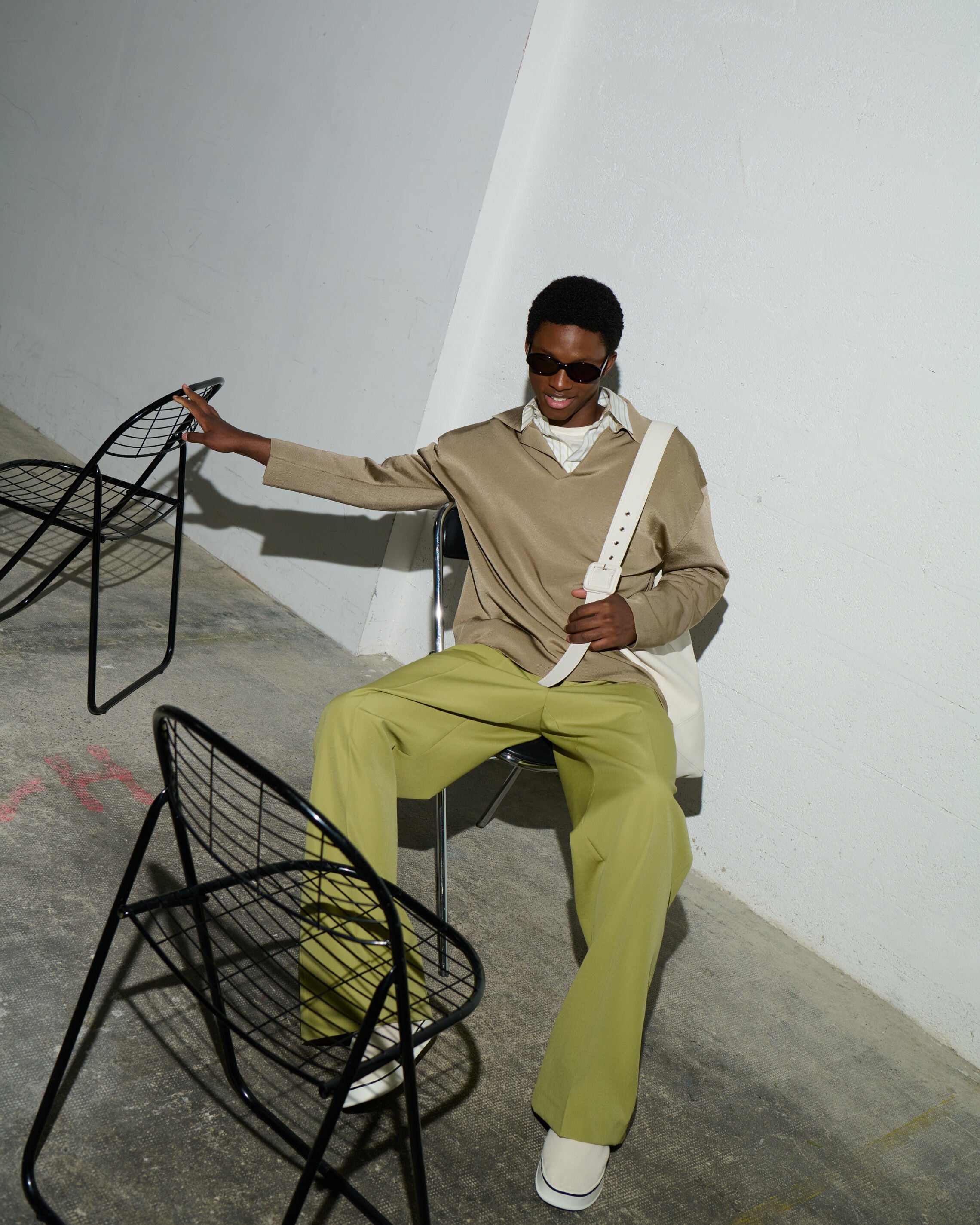 Beige Wool Long Sleeves Polo - 7