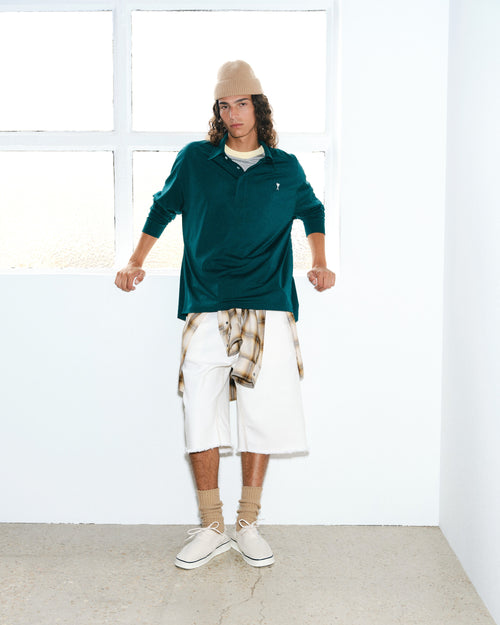 Green Cotton Ami De Coeur Polo - Man - 7 - AMI Paris - Ami Paris