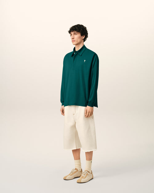 Green Cotton Ami De Coeur Polo - Man - 6 - AMI Paris - Ami Paris