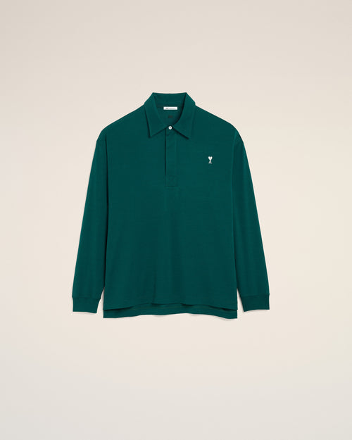 Green Cotton Ami De Coeur Polo - 2 - Ami Paris