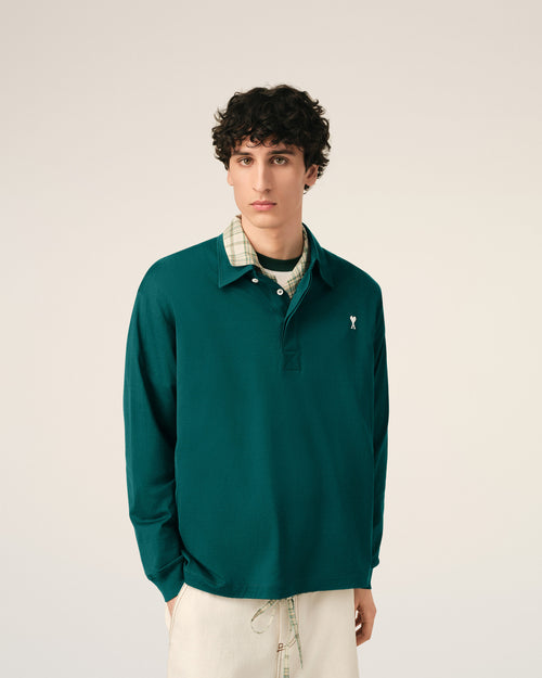 Green Cotton Ami De Coeur Polo - 1 - Ami Paris