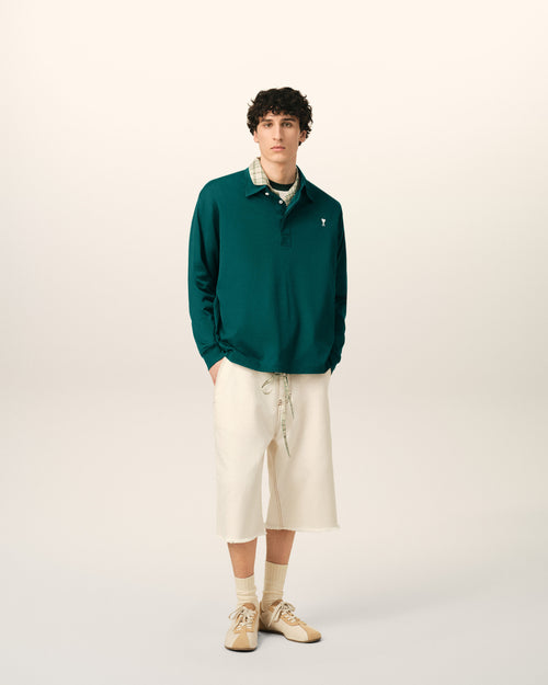 Green Cotton Ami De Coeur Polo - Man - 3 - AMI Paris - Ami Paris