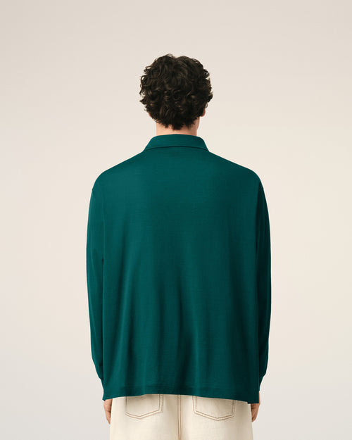 Green Cotton Ami De Coeur Polo - Man - 5 - AMI Paris - Ami Paris