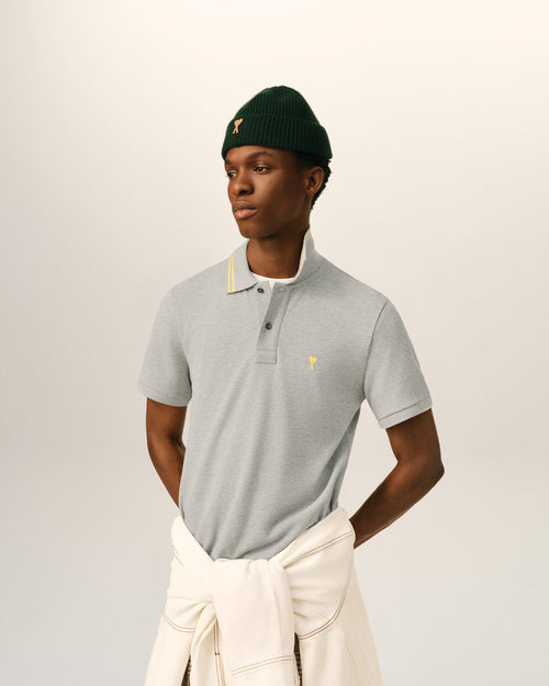 Grey Cotton Ami De Coeur Polo - 2 - Ami Paris