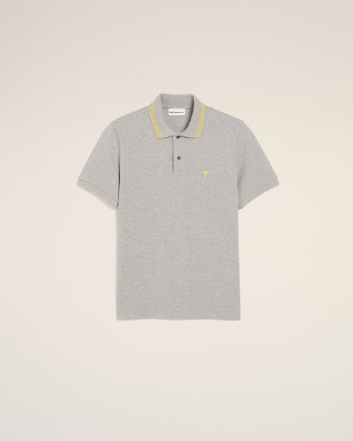 Grey Cotton Ami De Coeur Polo - 1 - Ami Paris