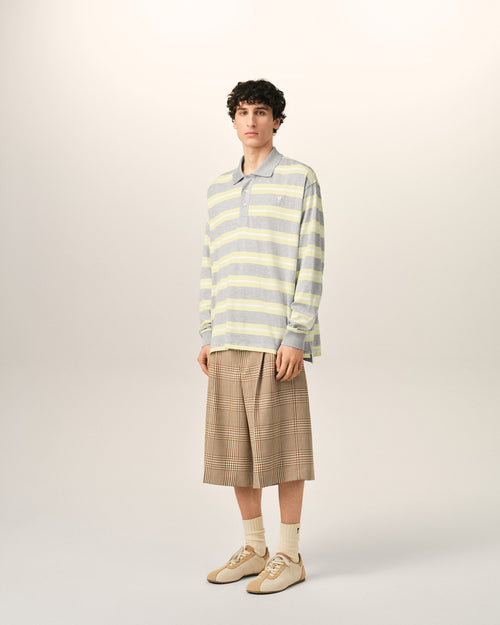 Grey And Yellow Strapped Cotton Polo - Man - 6 - AMI Paris - Ami Paris
