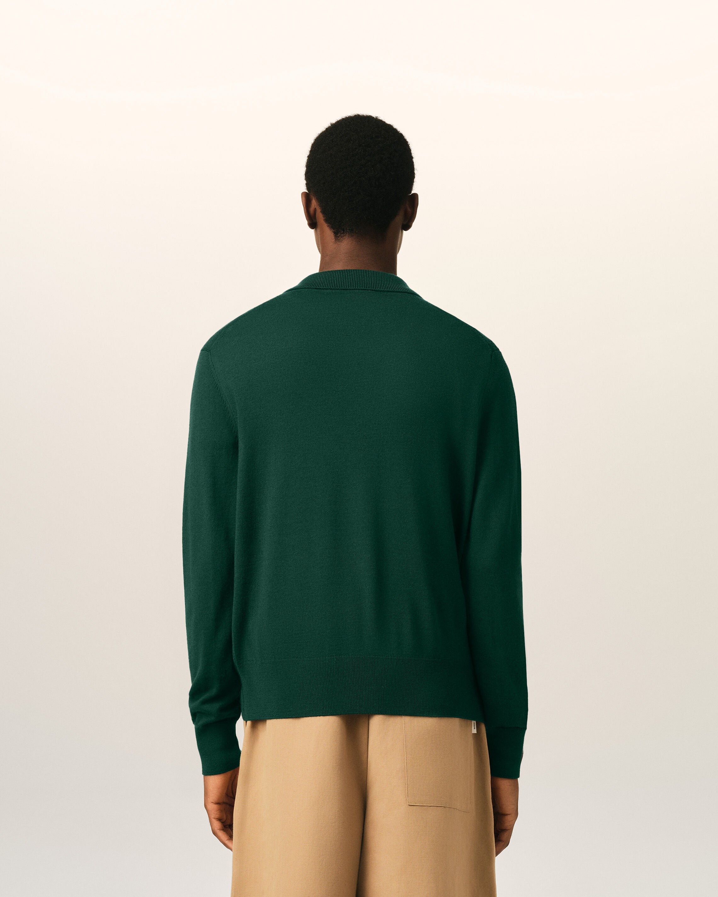 Ami de Coeur Poloshirt aus grüner Wolle - 5
