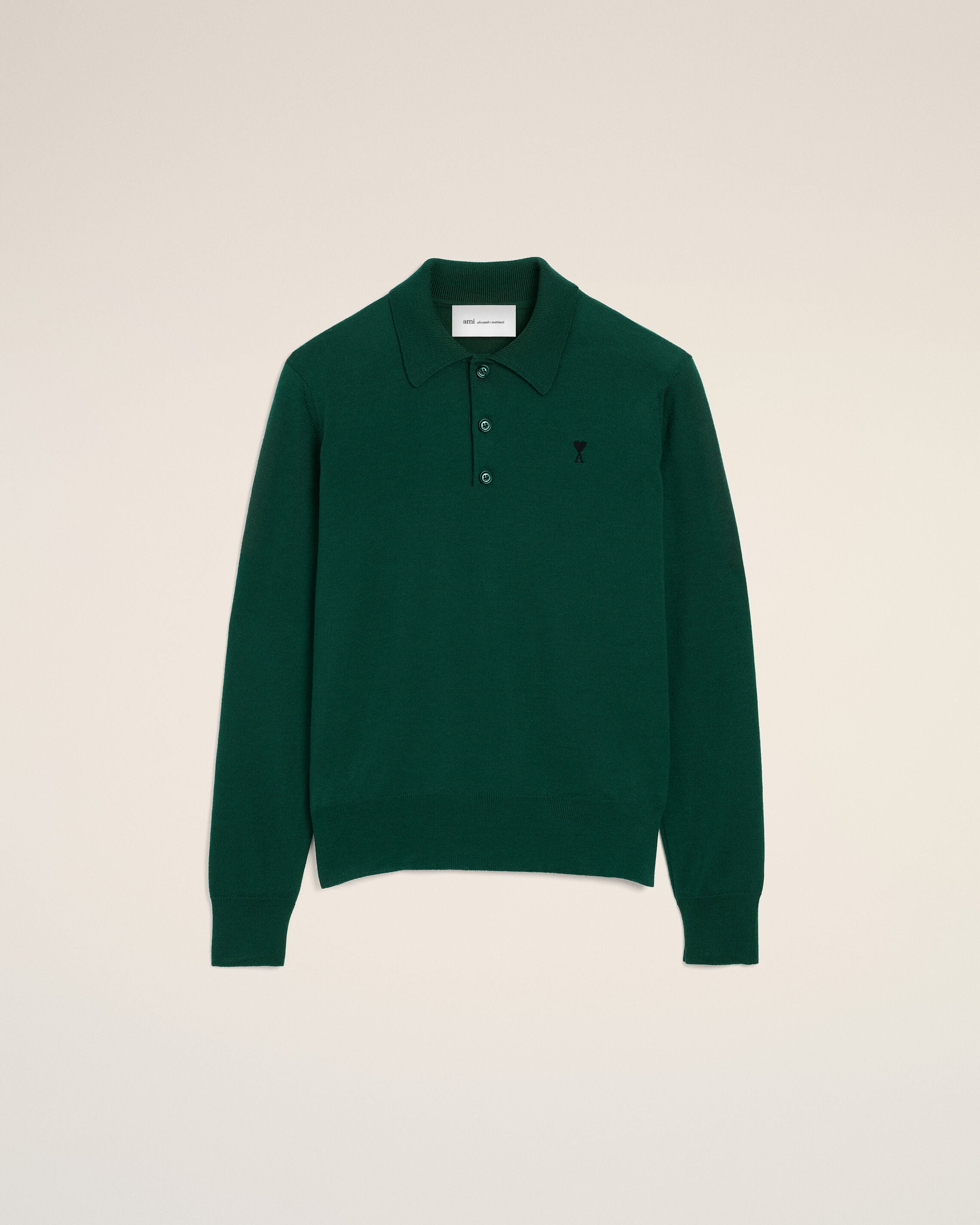 Ami de Coeur Poloshirt aus grüner Wolle - 1