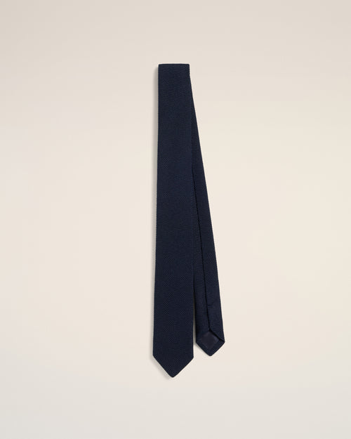 Blue Silk Grenadine Tie - 1 - Ami Paris