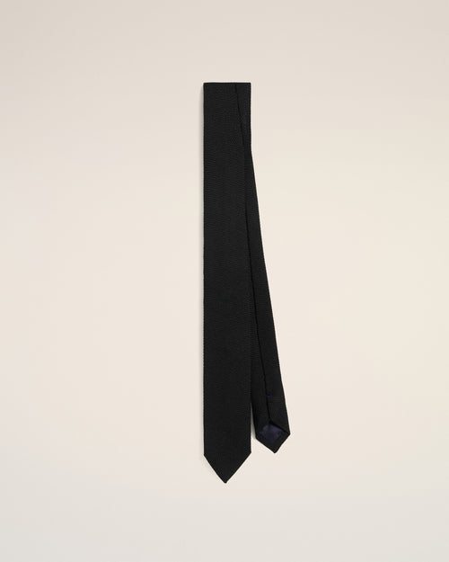 Black Silk Grenadine Tie  - Man - 1 - AMI Paris - Ami Paris