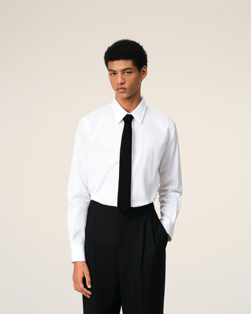 Black Silk Grenadine Tie  - 2 - Ami Paris