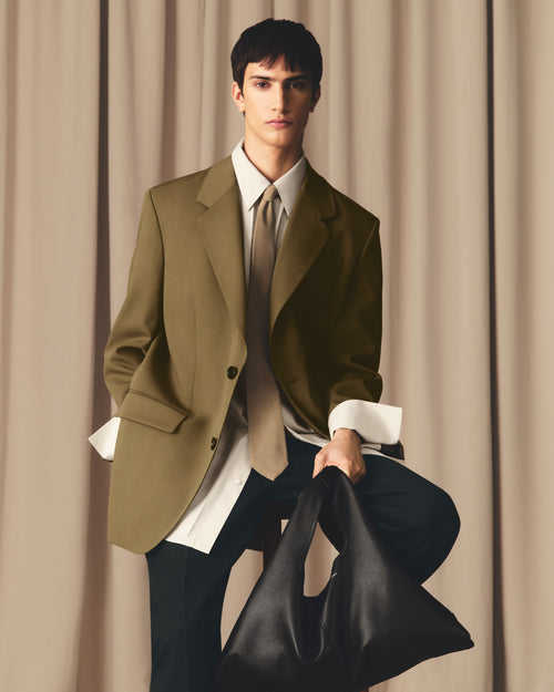 Brown Silk Ami De Coeur Tie - 4 - Ami Paris