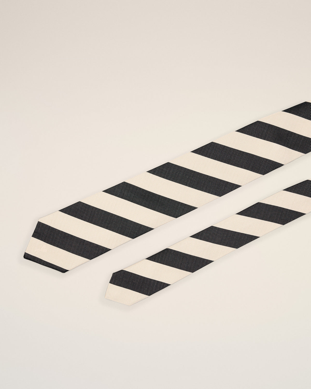 Black striped cotton and silk tie - 3