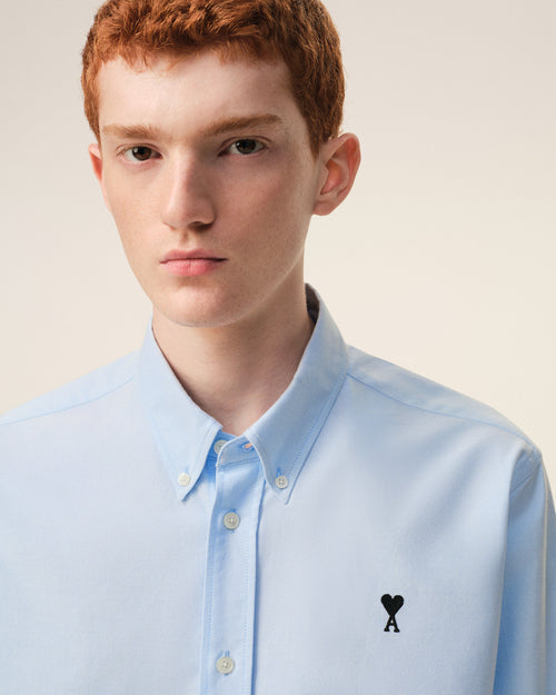 Camisa Oxford Ami de Cœur de algodón azul - 4 - Ami Paris