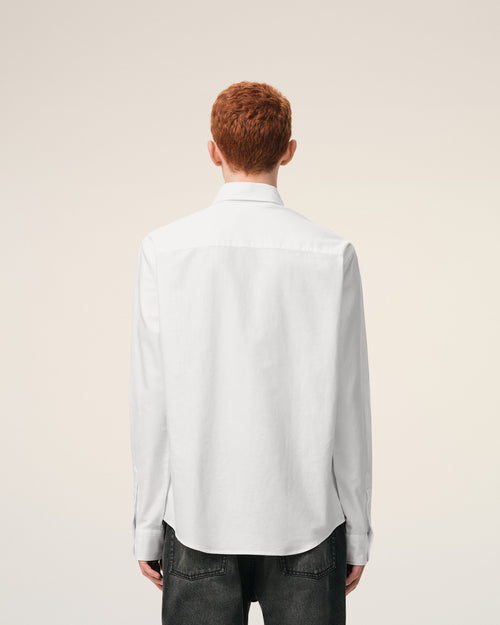 White Cotton Ami De Coeur Oxford Shirt - Man - 5 - AMI Paris - Ami Paris