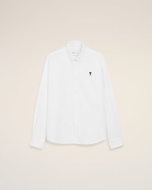 White Cotton Ami De Coeur Oxford Shirt - 1 - Ami Paris