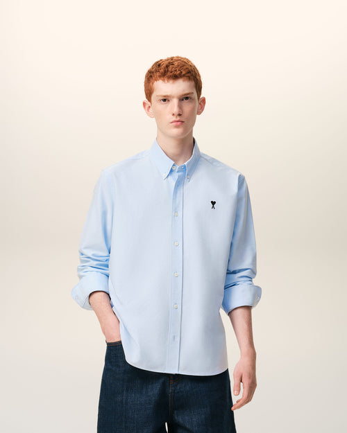 Blue Cotton Ami De Coeur Oxford Shirt - 2 - Ami Paris