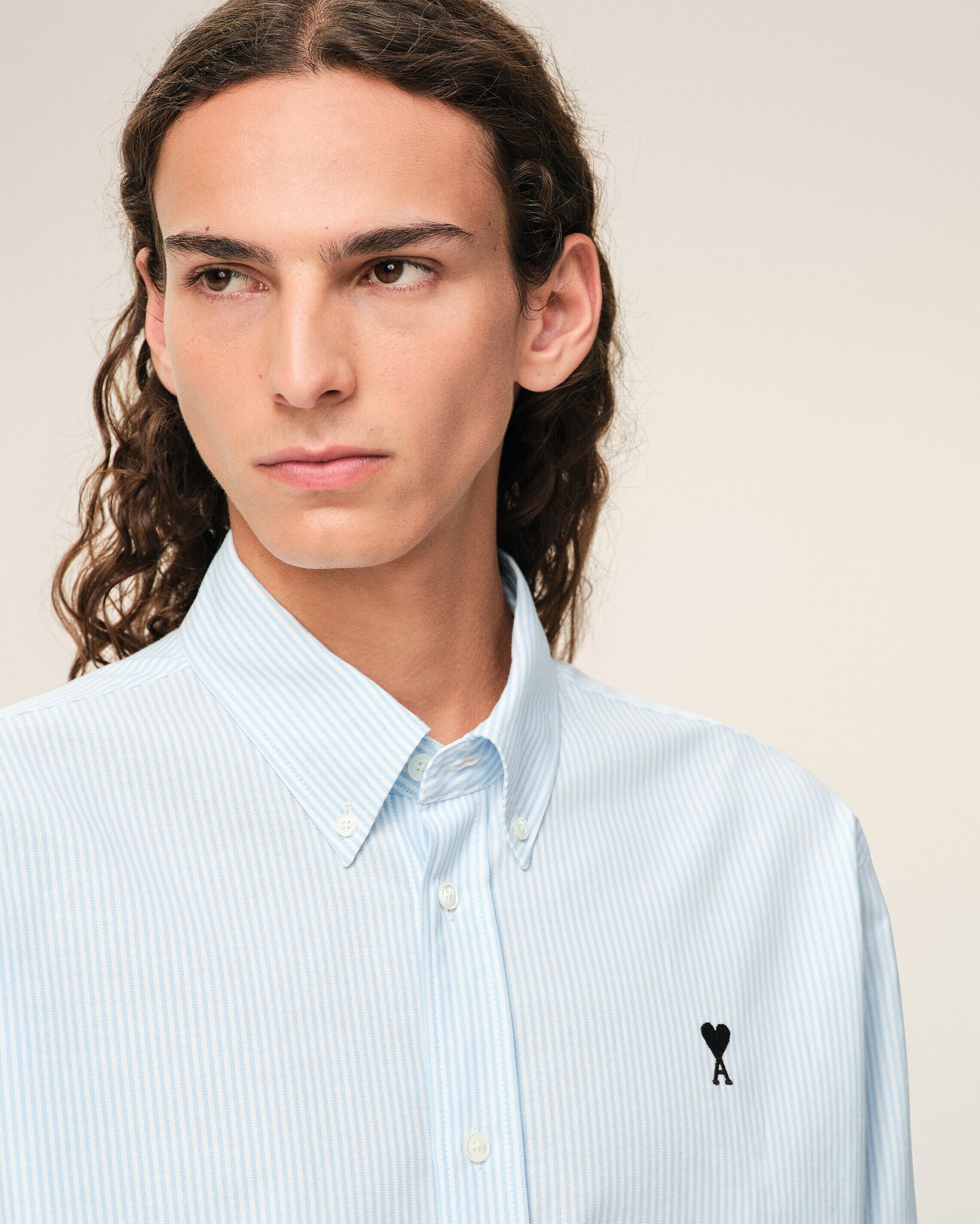 Blue Cotton Ami De Coeur Oxford Shirt - 4