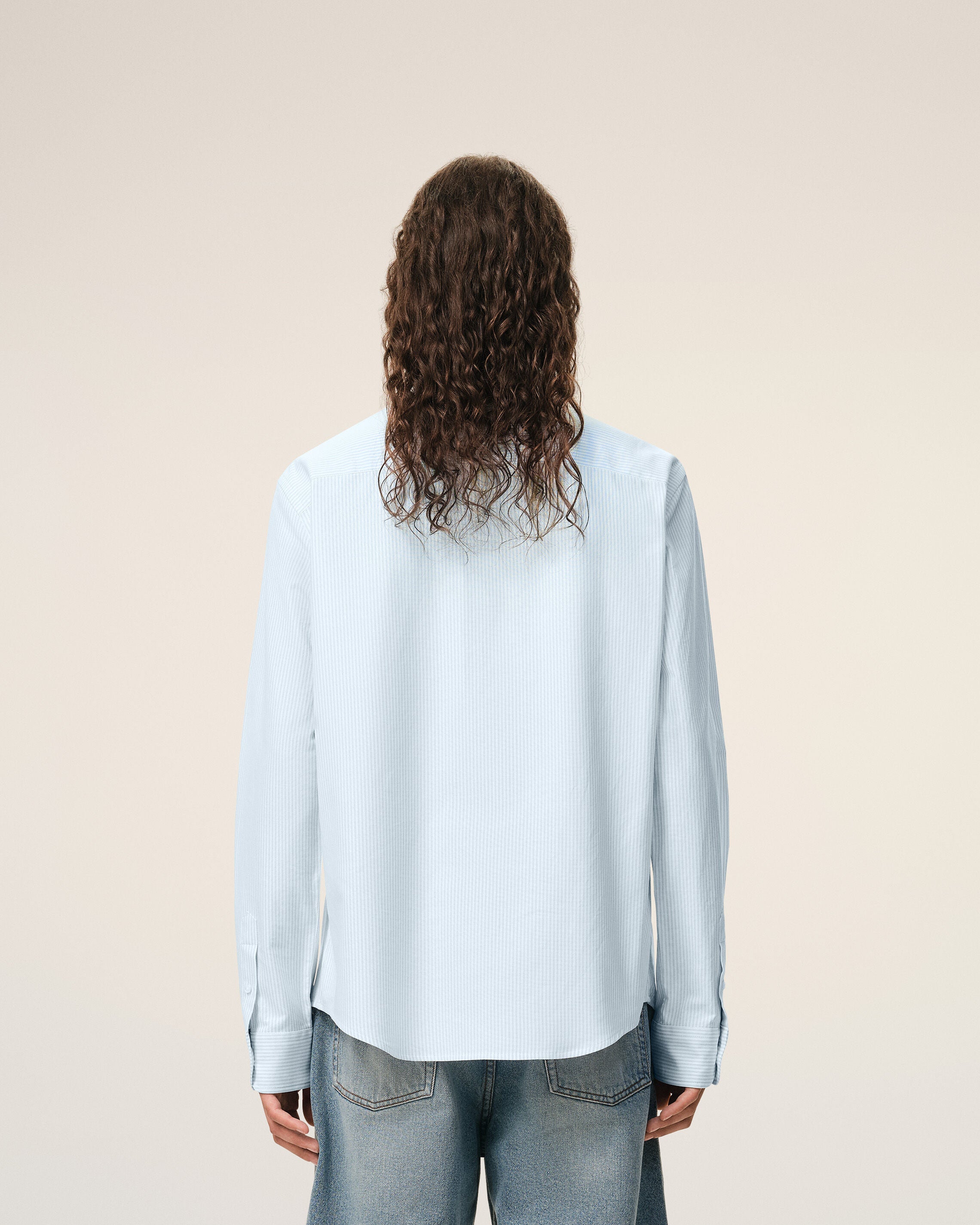 Blue Cotton Ami De Coeur Oxford Shirt - 5