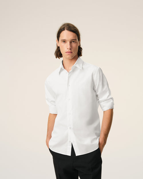 White Cotton Shirt With Ami De Coeur - Man - 3 - AMI Paris - Ami Paris