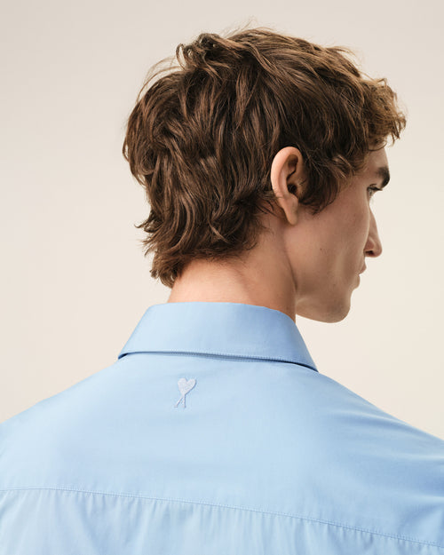 Camisa sastre con bordado Ami de Cœur de algodón azul - 4 - Ami Paris