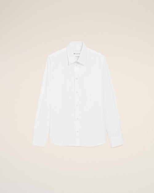 White Cotton Tailor Embroidered Ami De Coeur Shirt - 2 - Ami Paris