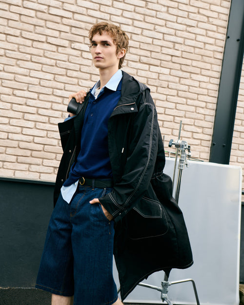 Blaues Ami De Coeur Baumwollhemd mit Stickerei - Herren - 7 - AMI Paris - Ami Paris