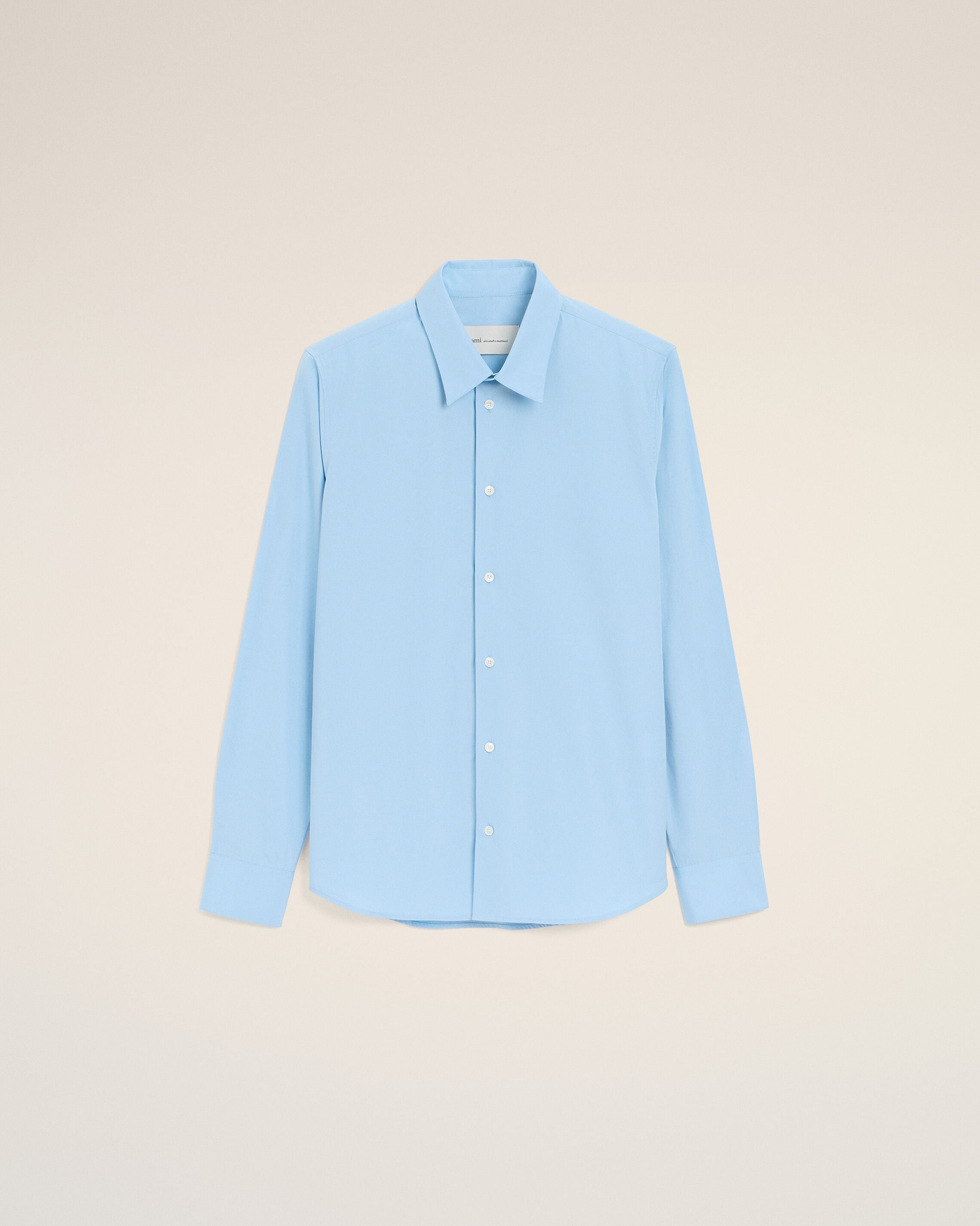 Camisa sastre con bordado Ami de Cœur de algodón azul - 1