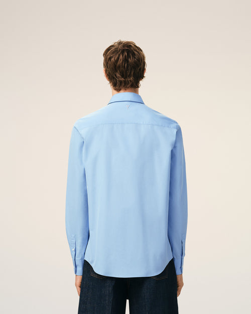 Chemise Tailor Bleu Ami De Coeur Brodé en Coton - 5 - Ami Paris