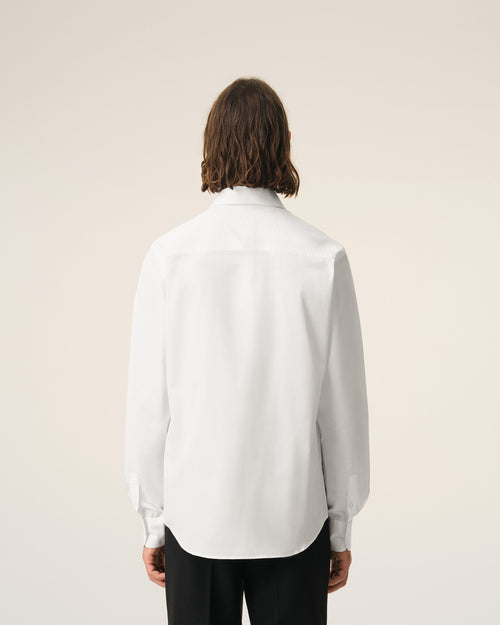 White Cotton Tailor Embroidered Ami De Coeur Shirt - 5 - Ami Paris