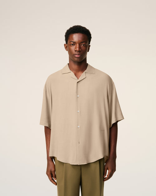 Camisa de manga corta Ami Camp beis - 3 - Ami Paris