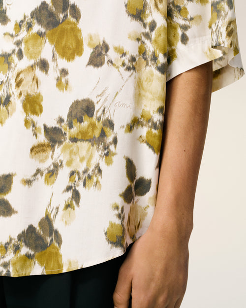 Kurzärmeliges Ami Cuba-Hemd in Grün mit Blumenprint - 4 - Ami Paris