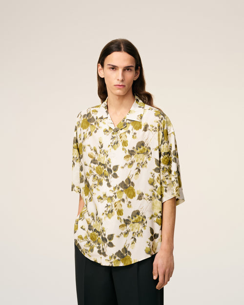 Kurzärmeliges Ami Cuba-Hemd in Grün mit Blumenprint - 3 - Ami Paris