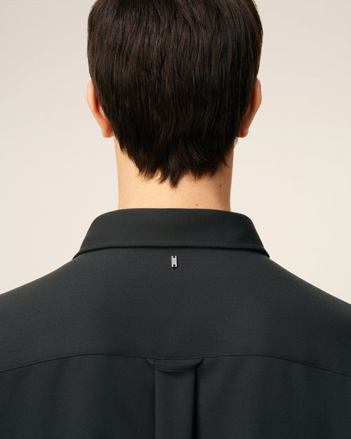 Black Wool Long Oversized Shirt - 4 - Ami Paris