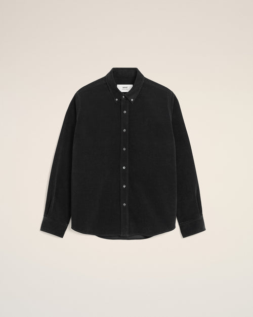 Black Cotton Button Down Ami De Coeur Shirt - 2 - Ami Paris