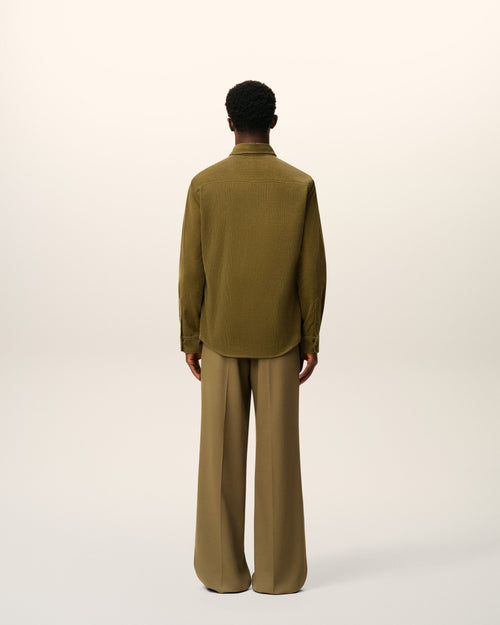 Chemise Verte Col Boutonné Ami De Coeur En Coton - 5 - Ami Paris