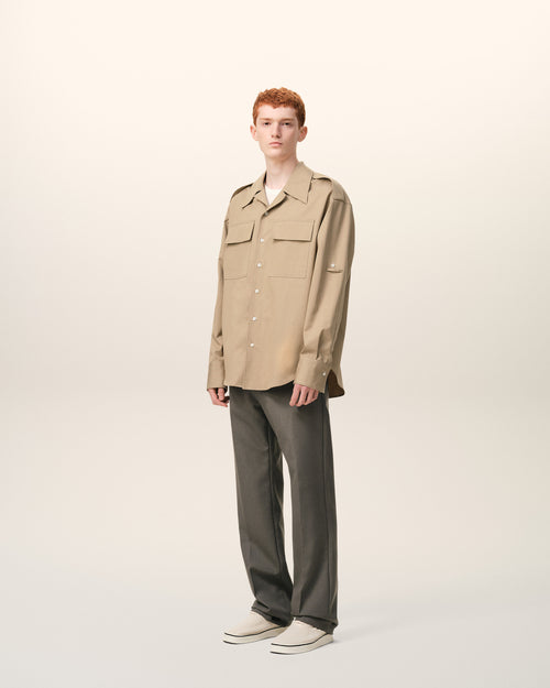 Beige Cotton Saharienne Shirt - Man - 6 - AMI Paris - Ami Paris