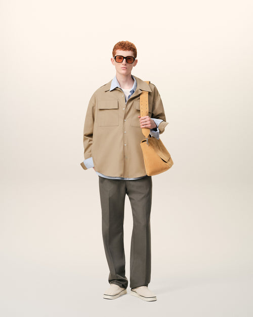 Beige Cotton Saharienne Shirt - 1 - Ami Paris