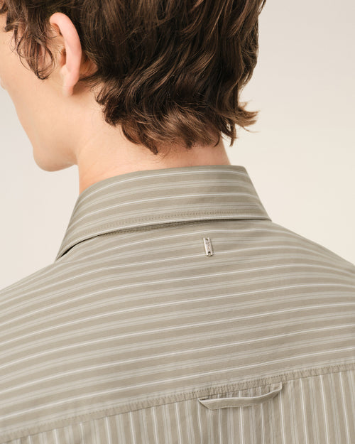 Chemise Jabot Beige Ajustée Manches Longues en Coton - 4 - Ami Paris