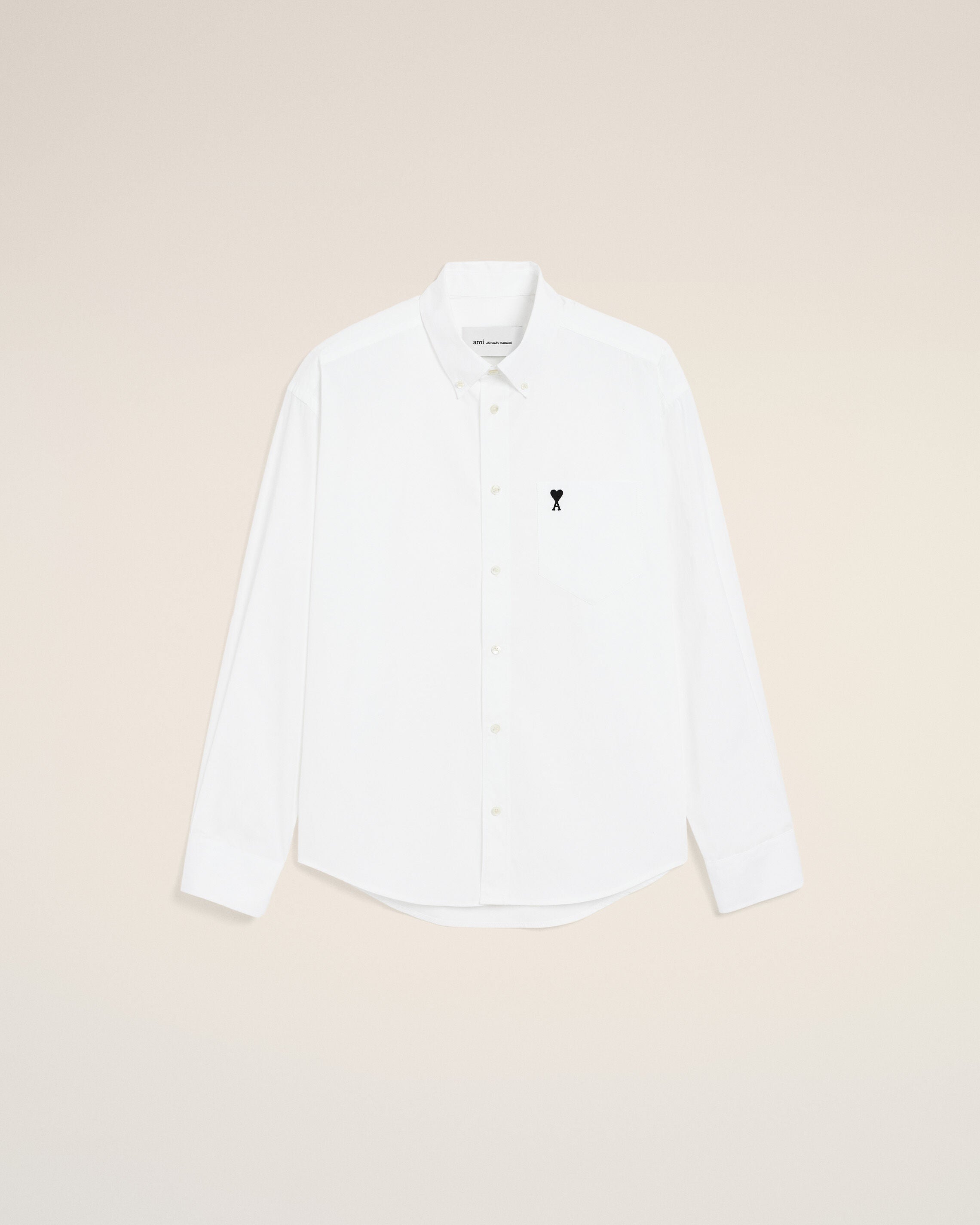 White boxy cotton shirt with Ami de Coeur - 1